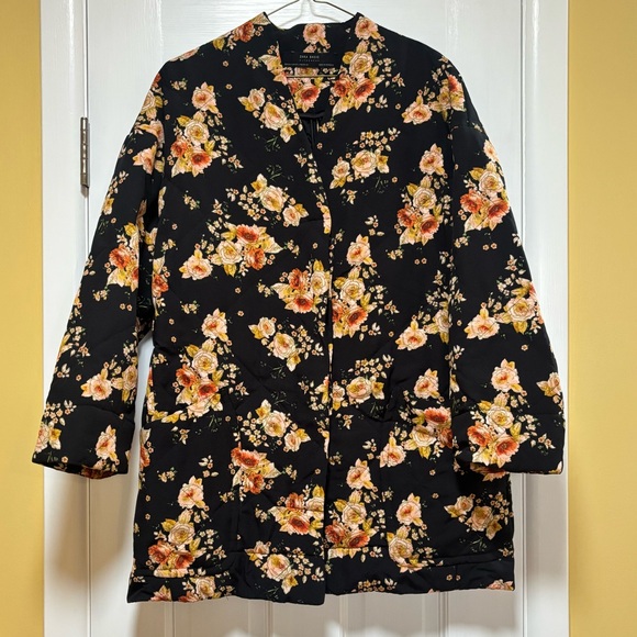 Zara Black Floral Jacket - Picture 3 of 10